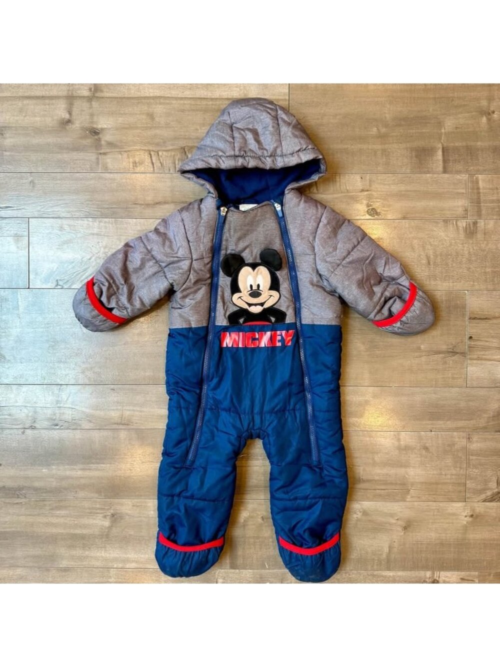 Disney Baby Mickey Mouse Arctic Squad Snowsuit 18-24M Foldover Mittens Feet